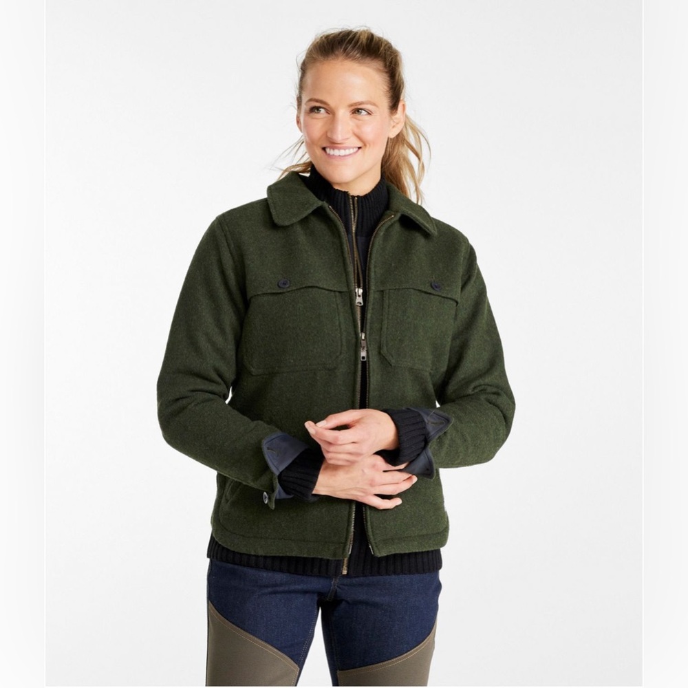 LL Bean Maine Guide Wool Primaloft Jac Shirt Jacket XL Zip Front